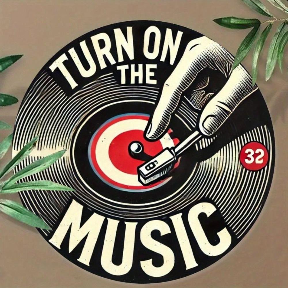 Vintage Vinyl Record Metal Poster Music Room Wall Decor