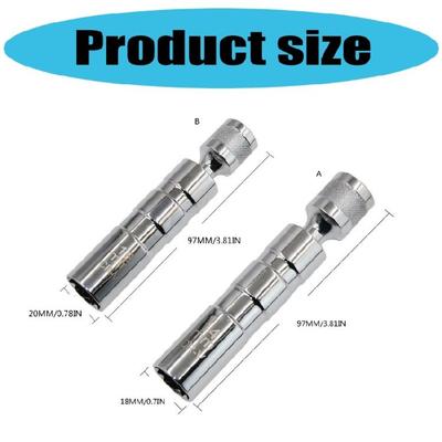 360 Rotating Spark Plugs Adapters Magnetic Car Spark Plugs Wrenches Set 14mm/16mm Spark Plugs Remover for Automotives