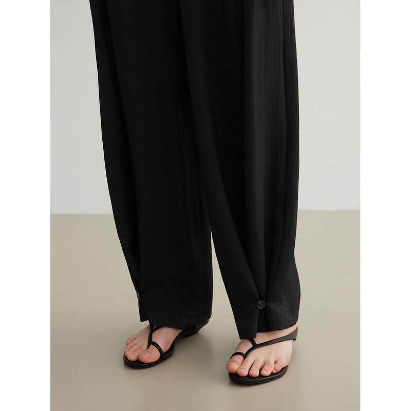 ELLE Women's Draped Wide-Leg Casual Pants