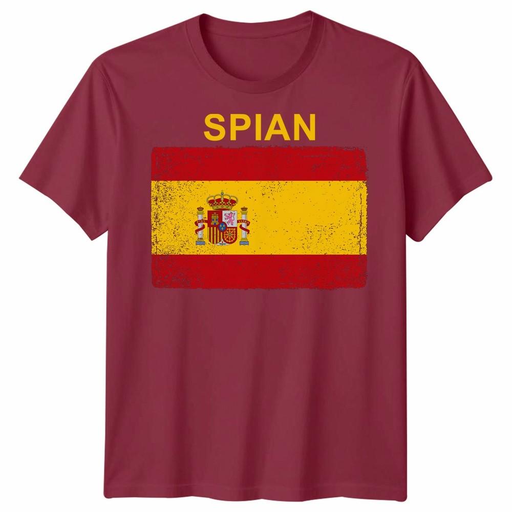 Spain Spanish Day Unisex T Shirts Grunge Flag Country Gift Football Novelty