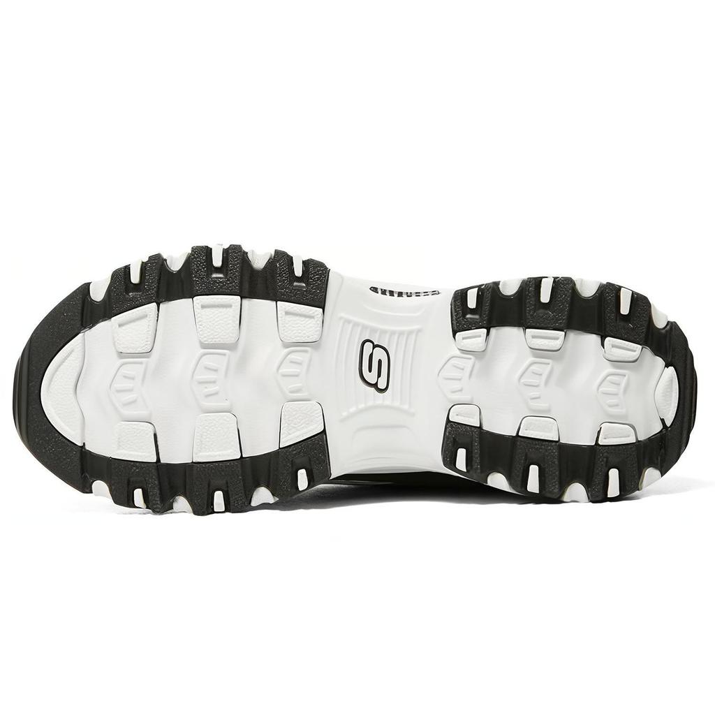 Skechers DLites 1.0 Comode Scarpe da Ginnastica Basse Stile Papà Donna Nero Bianco 149925-BKW