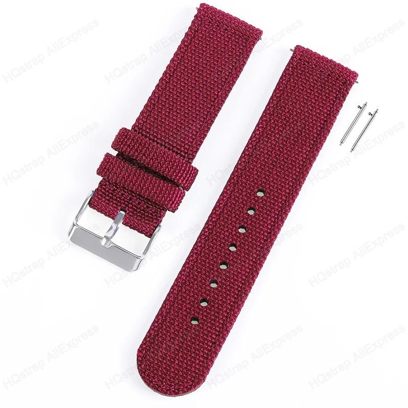 Colorful Nylon Watch Strap Stainless Steel Buckle Universal Replace Bracelet Quick Release Band for Men Women 18mm 20mm 22mm