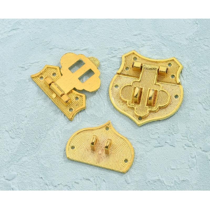 2Pc Antique Padlock Bronze/Gold Box Hasp Lock Catch Latches for Jewelry Box Suitcase Buckle Clasp Furniture Hardware Accessories