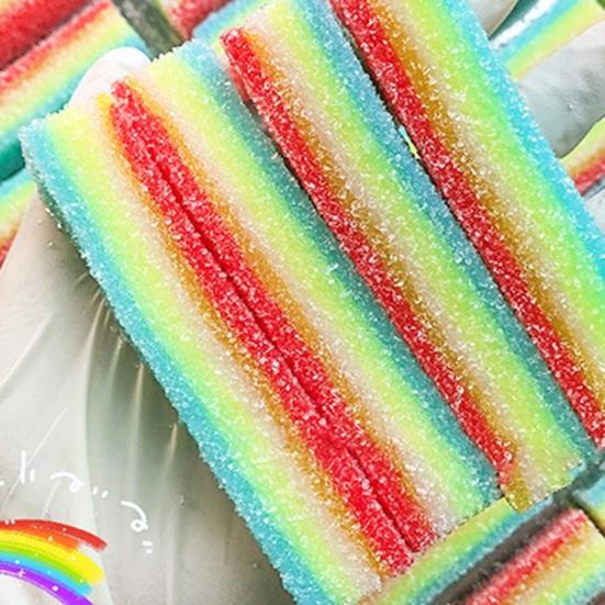Sour Gummy Candy Strip Toy Slow Rising Stress Relief Colorful Sugar Stick Sensory