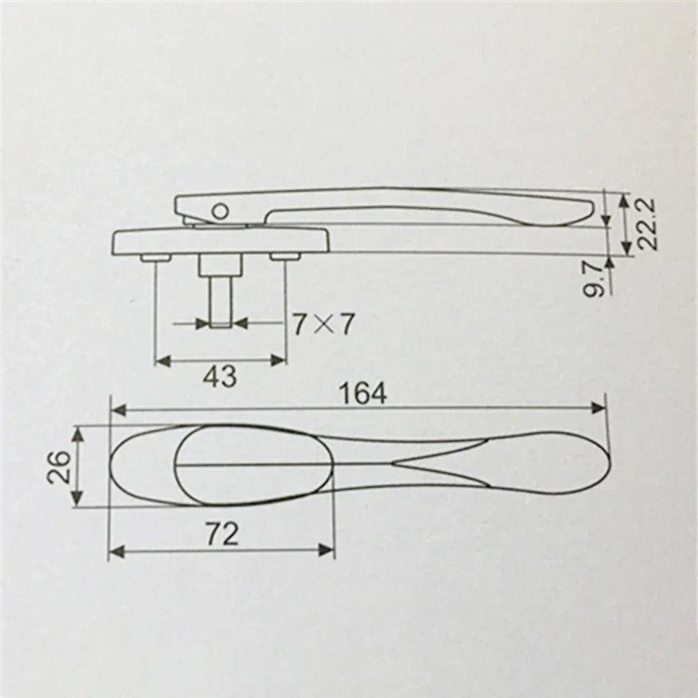 Zinklegierung Klapp-Türgriff Dünnes Flaches Design Fliegengitterfenstergriff Terrassenfenster