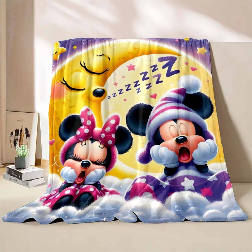 3D Mickey and Minnie Mouse Blankets Ultra Soft Cozy Blanket Lightweight Fleece Fuzzy Plush Throw Blankets for Bed Chair Gifts