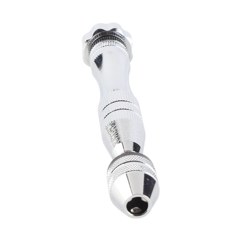 Silver Color Wide Grasp Range Chuck Hand Twist Drill With 10 HHS Drill Bits Wood Drilling Tool