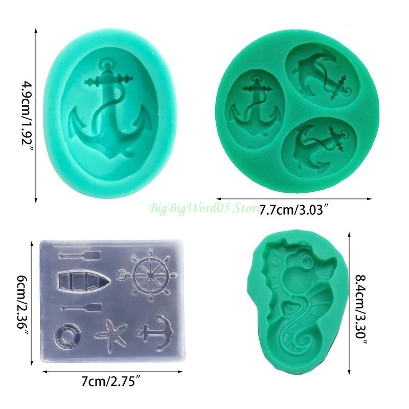 24TE DIY Fondant Moulds Clay Molds Soap Mould DIY Marine Life Series Modeling Moulds Silicone Material for Kitchen DIY Baking