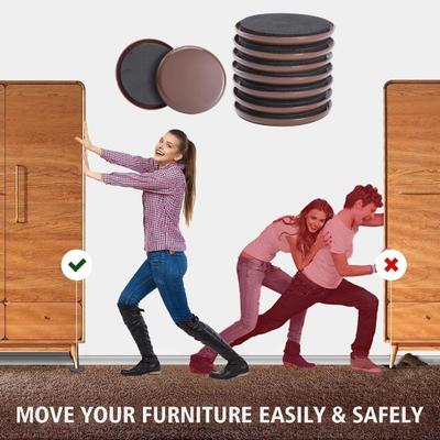 Yousheng 4 Stück Runde Möbelgleiter Teppich Hartholzboden Möbelbeweger Wiederverwendbar Schwerlast Möbel Sofa Bett Tisch Schreibtisch Bodenschutz Umzug