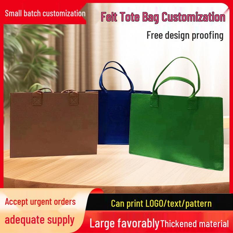 Large Capacity Cartoon Souvenir Tote Bag - Felt Handbag for Shopping and Commuting