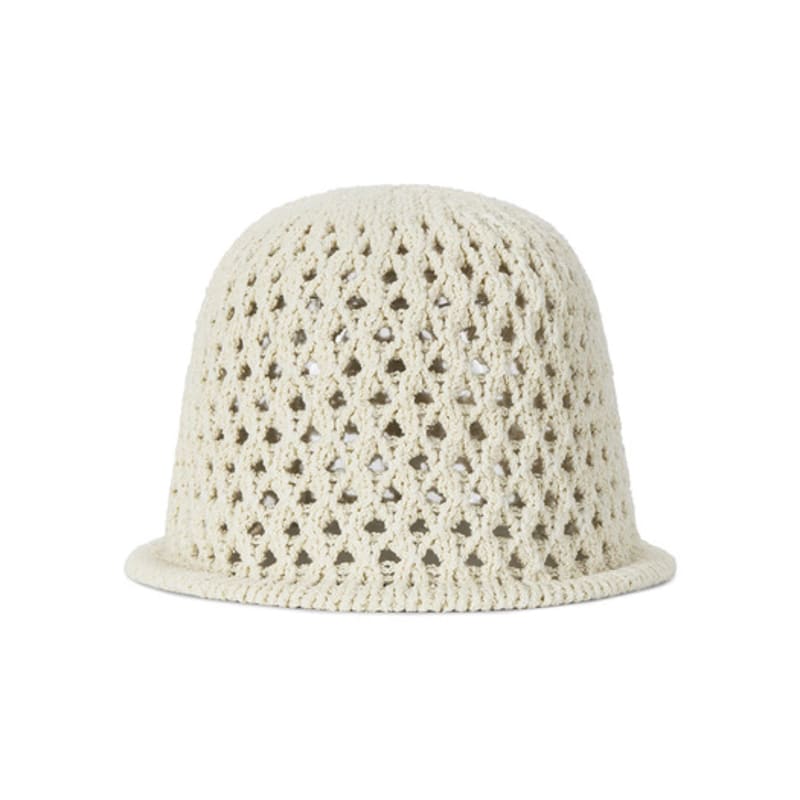 VARZAR VZ Long Label Punching Knit Bucket Hat Ivory