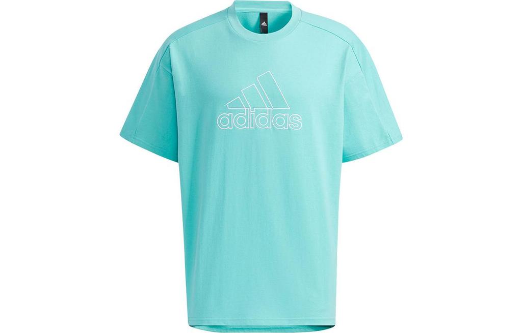 Adidas T Shirts Men's Blue Crew Neck Moderate Straight Fit HA3636