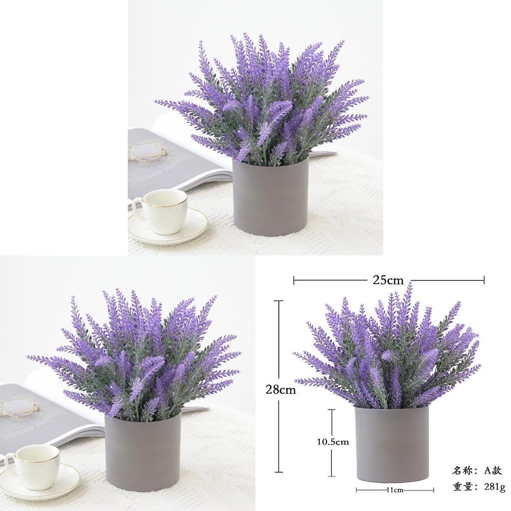 Pianta Artificiale Lavanda Decorativa Con Vaso Per Casa Ufficio Arrangement Romantico Da Tavolo