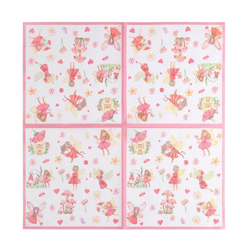 Flower Fairy Printed Tissue Party Decorations - Disposable Supplies