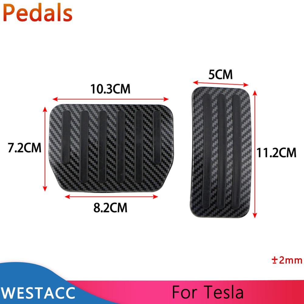 Carbon Fiber Car Pedals for Tesla Model 3 Model3 Model Y 2022 2023 Anti-Slip Accelerator Gas Brake Pedal Cover Pad