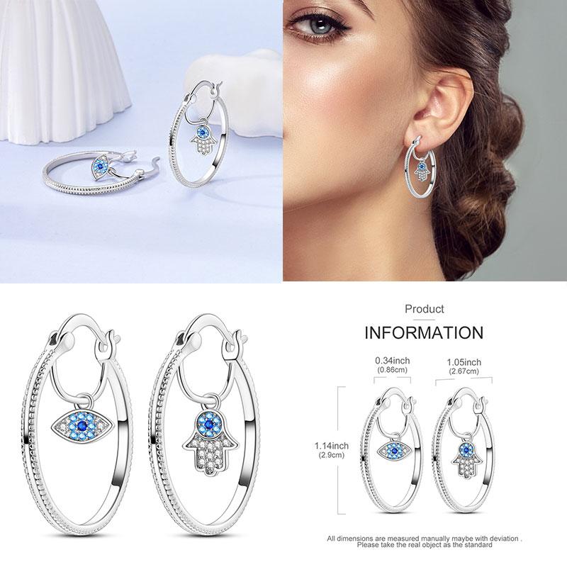 New Earrings 100% Genuine 925 Silver Women Hoop Earring Women's Wedding Engagement Girlfriend Wife Birthday Gift