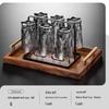 Retro Embossed Glacier Glass Cup