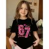 Heart 67 Shining Digit Print Childrens TShirt Cute Casual Girls Boys Short Sleeve Shirts Tops Summer Fashion Kids Clothes Tees