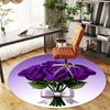 1pc Purple Roses Bouquet Round Chair mat office Area Rug - Non-Slip, Floor Mat for Office, Bedroom, and Indoor Decor p127125