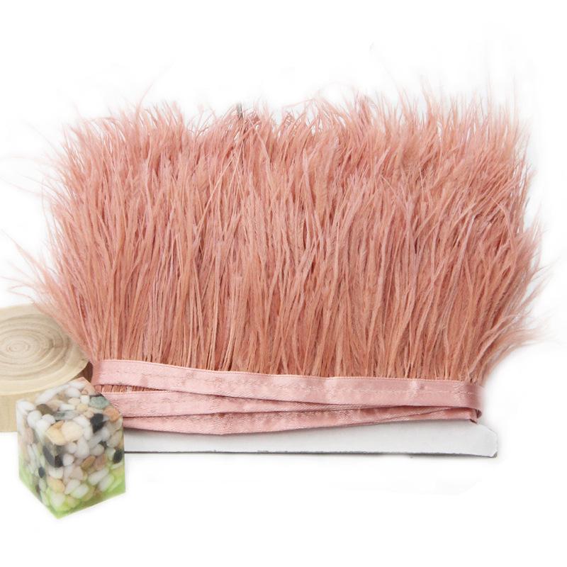 Feather1 Meter Fluffy Ostrich Feather Satin Trim Cloth Sideband 8-10cm Ribbon Fringe Suitable for Skirts / Dresses / Apparel Party DIY