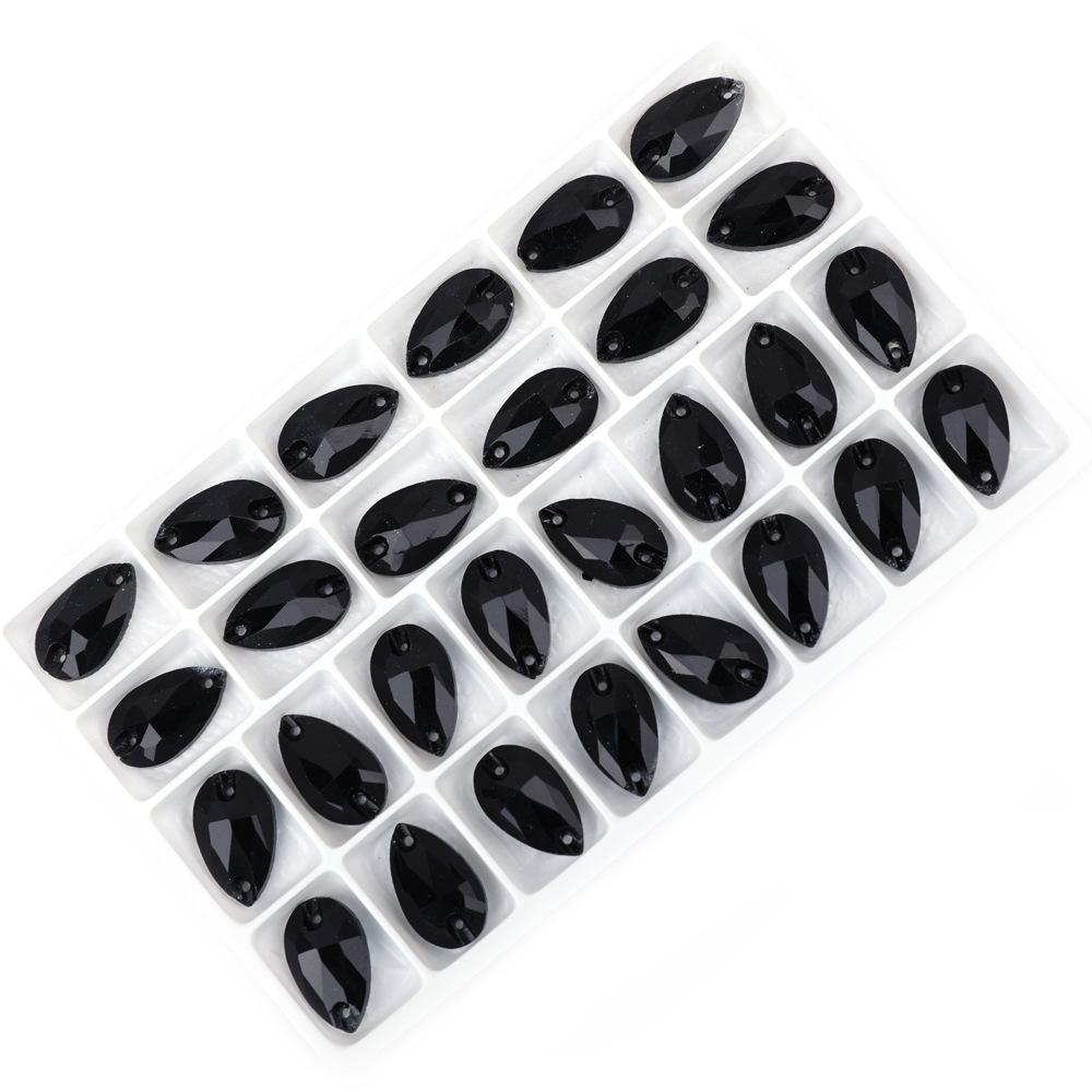 Weichen Flat Bottom Water Drop Hand Seam Drill Glass Double Hole Water Drop Drill Flat Buckle Diy Jewelry Accessories Material