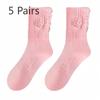 5 Pairs of Women's Spring and Autumn Pure Cotton Deodorant In The Tube Pile Socks
