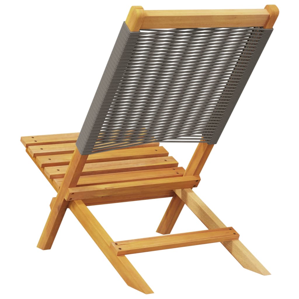 Garden Chairs 2 pcs Grey Solid Acacia Wood and Polypropylene