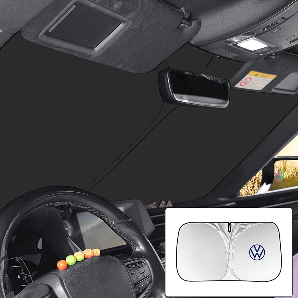 2026 Hot Valve Stems Caps Car Windshield Sunshade Cover UV Protection Sun Shade For Volkswagen VW RLINE Golf 4 Motion Passat CC Polo Tour ET1