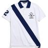 Polo Digital Badge Equestrian Logo Embroidered Short Sleeve Polo Shirt Men Tops White 710866768-001