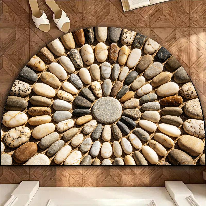 River Rock Pebble Mat – Semi-Circle