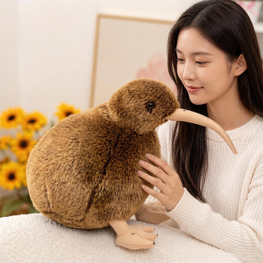 12/28cm Brown Kiwi Bird Doll Plush Toy Stuffed Kawaii Small Animal Plushie Cute Birthday Men Gift