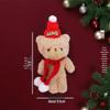 Cute Christmas Bear Plush with Blush, Scarf, Jumpsuit & Keychain Pendant - Adorable Stuffed Toy Gift