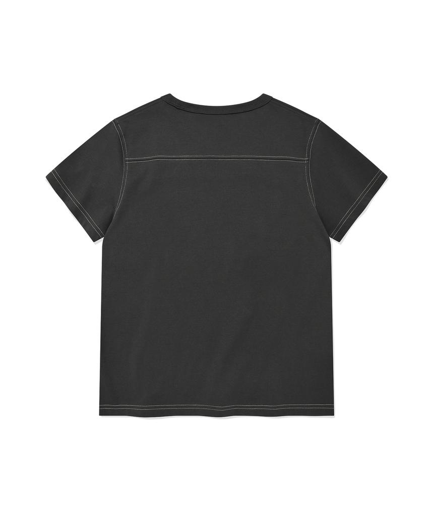 COVERNAT WOMAN Number Logo T-Shirt Charcoal