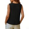 Dames Katoen Linnen Tanktops V-hals Los Casual Shirts Mouwloos Zomer Shirts Wrap Strik Shirt Camisole