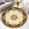 Luxury Classical Flower Print Round Carpet Non-slip Area Rug for Living Room Bedroom Decor Entrance Doormat European Floor Mat