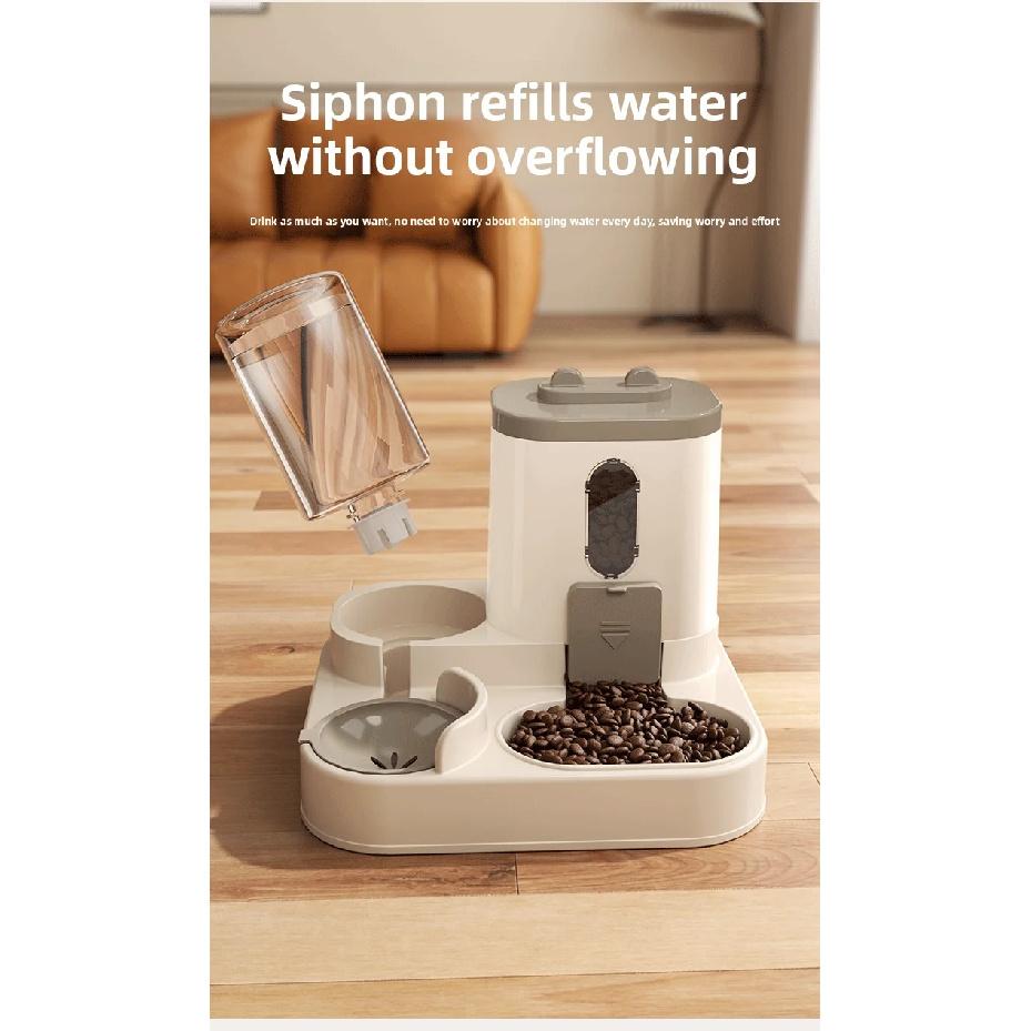 Pet Automatic Feeder and Water Fountain for Cats and Dogs Two-in-One Anti-Tip Dog Bowl Cat Water Dispenser