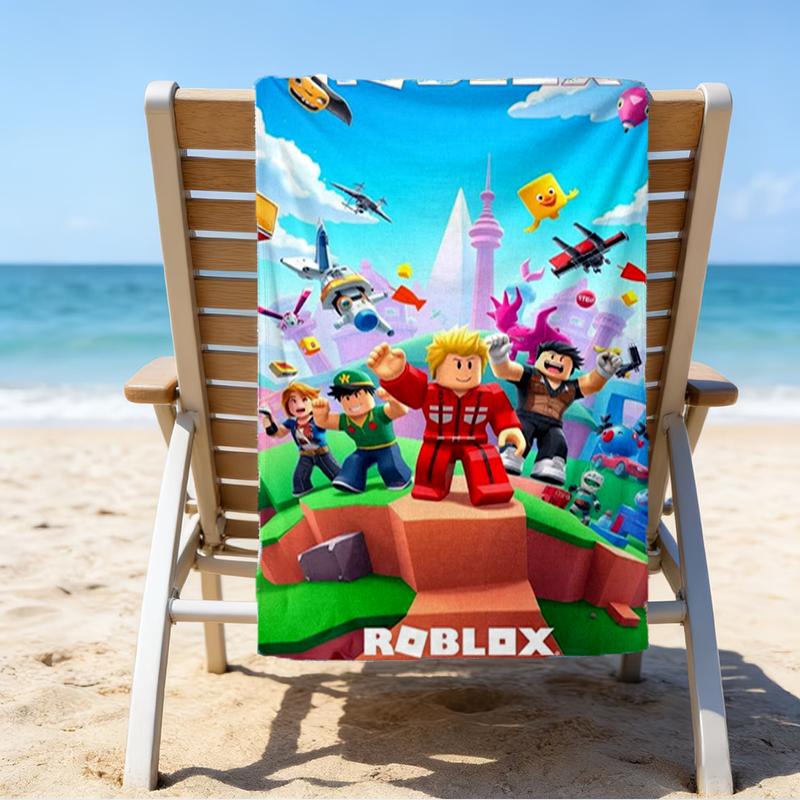 Ultra-Soft Beach Towel with Roblox Theme,Ideal for Pool - Camping, Diving - Perfect Travel Essential, Vibrant Beach Towel.