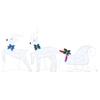 LED Deer Set 3 Pcs Cool White Fabric