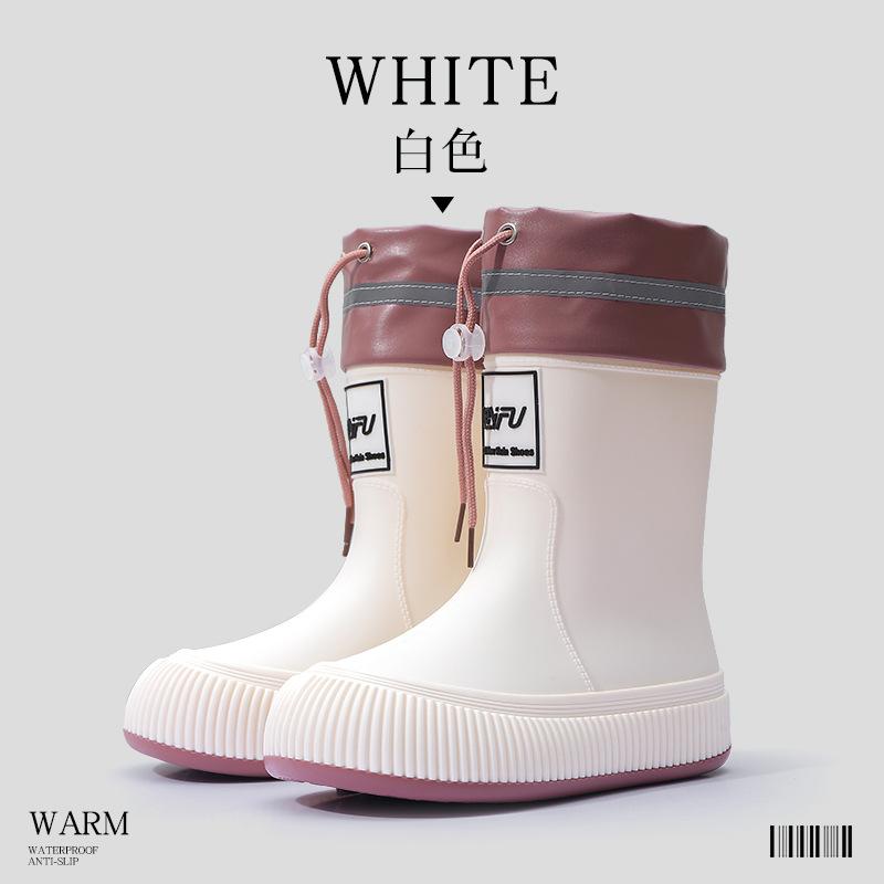 Fashion Women's Rain Boots Trendy Mid Calf Rainboots Waterproof Garden Shoes for Women Outdoor Non Slip Rubber Galosh Botas Lluvia Mujer