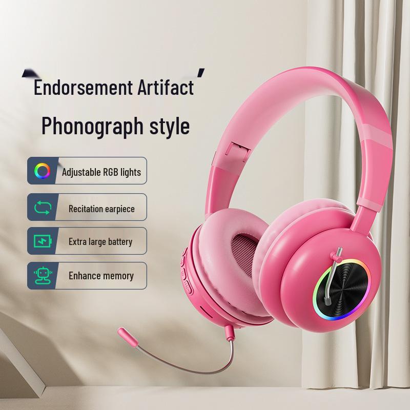 KE-29 RGB Bluetooth Over-Ear & In-Ear Retro Headphones
