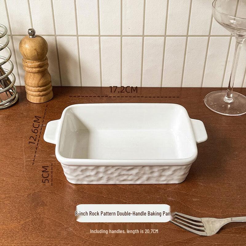 

Deou Xingguang Rock Pattern Ceramic Baking Dish with Double Handles