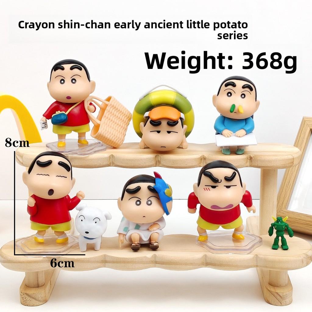 Crayon Shinchan Pvc Figure Set With Blind Box Display For Collectors And Kids