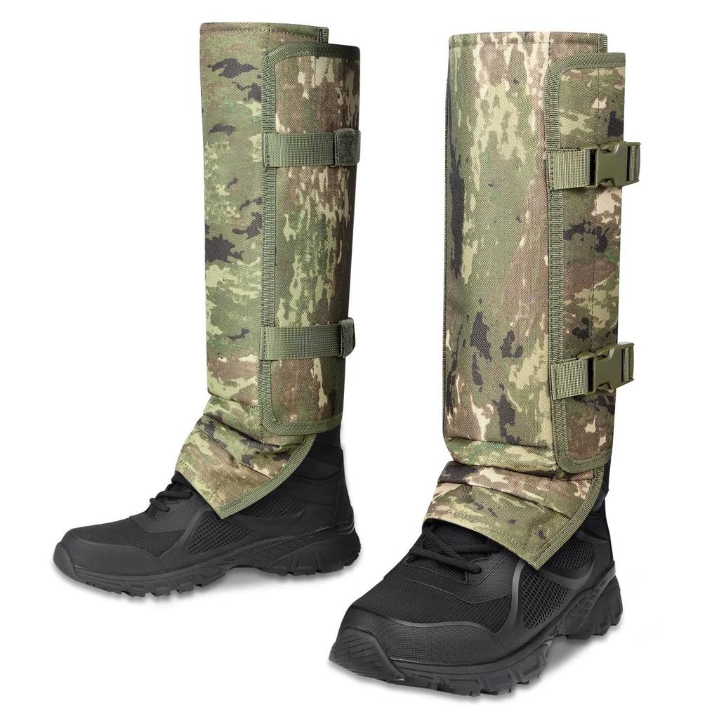 Black Camouflage Leg Guards – Protective Gaiters for Jungle Travel, Hiking, Hunting & Outdoor