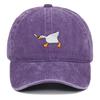 Embroidered baseball cap with goose pattern for men and women, casual and fashionable city style duckbill cap