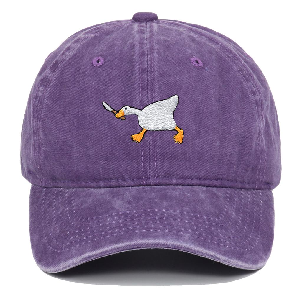 Embroidered Baseball Cap with Goose Pattern for Men and Women, Casual and Fashionable City Style Duckbill Cap