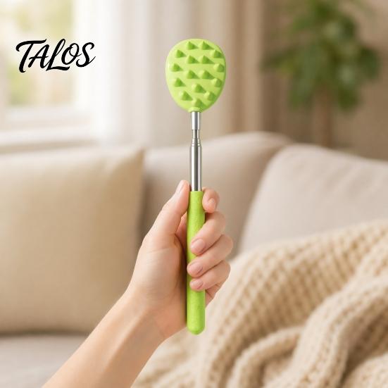Talos Back Scratcher And Massager, Extendable Massager Tool, Telescoping Scratcher, Anti-Slip Handle for Muscle Relief Home Health Care