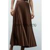Spring New Women's Clothing French Style Design Multi-Color Silk Satin Texture Midi Skirt Pleated Skirt 3067401