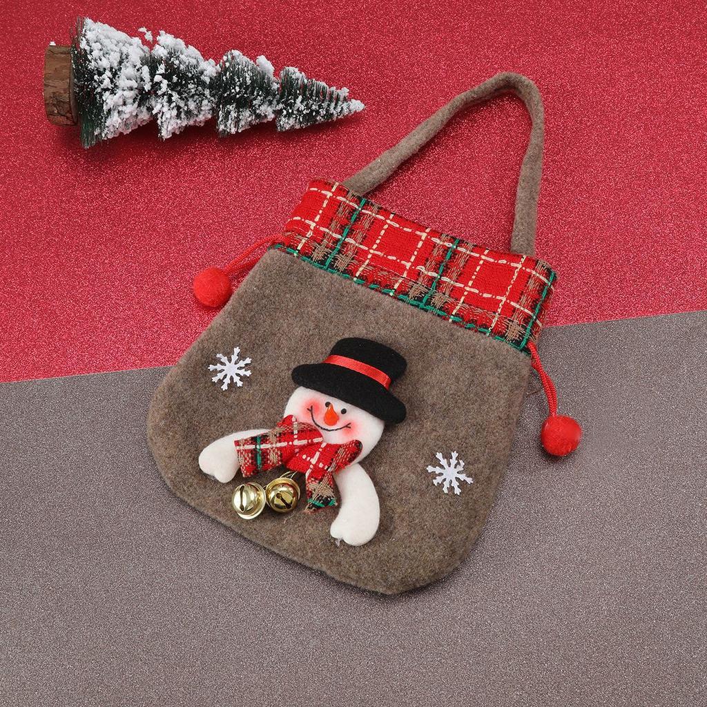 Christmas Gift Bag Tote Bag with Bell Old Man Apple Bag Christmas Child Gift Bag