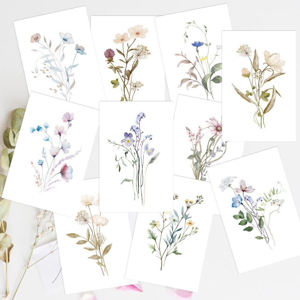 10pcs Artistic Watercolor Floral Greeting Cards Set with Envelopes, Invitations for Wedding Birthday Party All Occasions