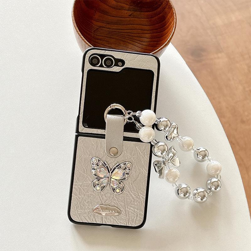 Rhinestone Butterfly Mobile Phone Case for Samsung Zflip6 Flip Folding for Huawei Pocket2 Bow Tie Love Chain